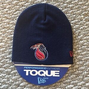 New Era‎ Detroit Pistons Hat Cap Winter Knit Beanie Retro Logo Blue NBA New